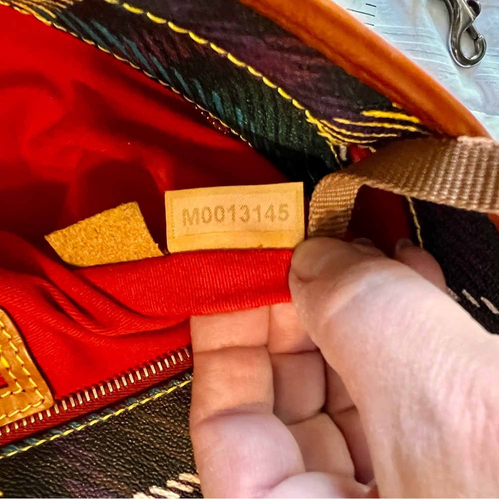 Dooney & Bourke Brown Leather/Plaid Tote Bag - Picture 9 of 9